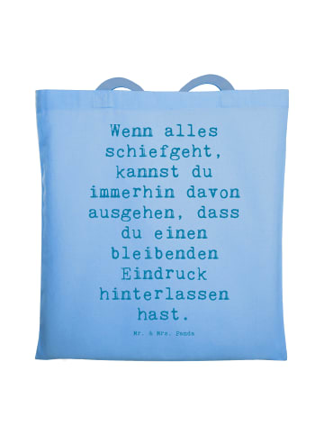 Mr. & Mrs. Panda Umhängetasche Spruch Trost und Eindruck mit Spruch in Sky Blue