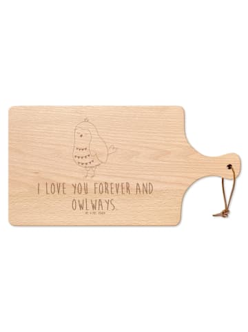 Mr. & Mrs. Panda Hackbrett Eule Zufrieden mit Spruch in Transparent