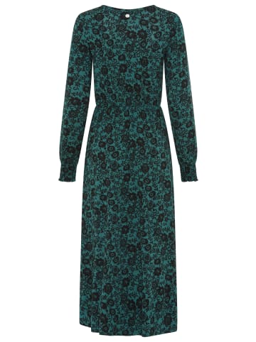 Tamaris Maxikleid in petrol schwarz gemustert