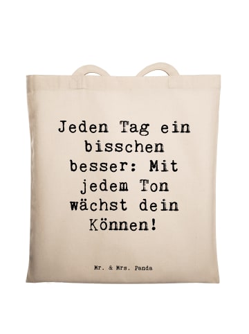 Mr. & Mrs. Panda Stofftragetasche Spruch Ein neues Musikinstrume... in Creme