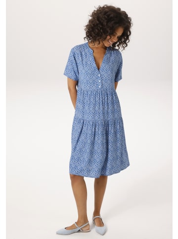 Aniston CASUAL Sommerkleid in blau-hellblau-weiß