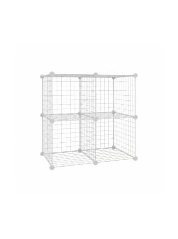 relaxdays Steckregal "4 Würfel" in Weiß - (B)75 x (H)75 x (T)37 cm