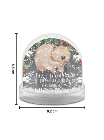 Mr. & Mrs. Panda Schneekugel Weihnachten Wombat mit Spruch in Kreidetafel