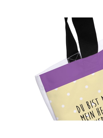 Mr. & Mrs. Panda Tasche Anker Blau mit Spruch in Gelb Pastell