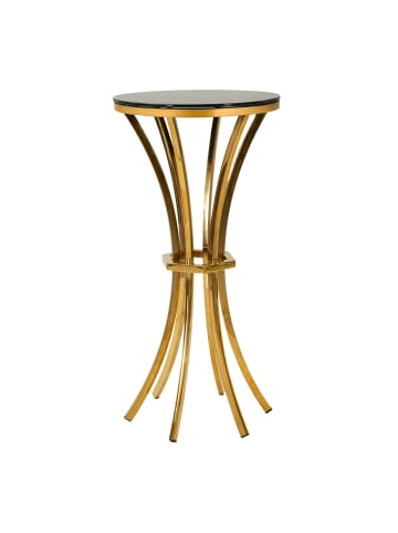 Mauro Ferretti Hoher Tisch aus Metall und Glas in Gold und Schwarz (Ø 40x81 cm)
