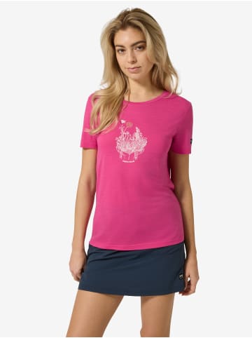 super.natural Merino T-Shirt FLOWERHANDS in Pink