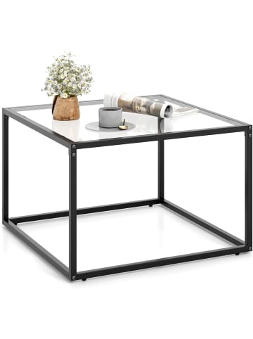 COSTWAY Glas-Couchtisch 70cm in Transparent