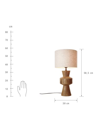 Butlers Tischleuchte FROMAQUE in Natur-Braun