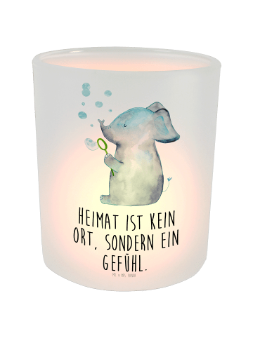 Mr. & Mrs. Panda Windlicht Elefant Seifenblasen mit Spruch in Transparent