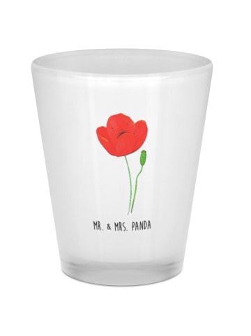 Mr. & Mrs. Panda Schnapsglas Blume Mohnblume ohne Spruch in Transparent