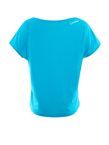 Winshape Kurzarmshirt Ultra Light mit Glitzer-Aufdruck MCT002 in sky blue/glitzer/weiß