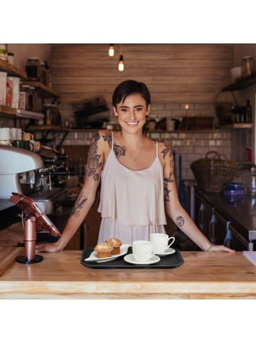 relaxdays 10 x Serviertablett in Schwarz - (B)41 x (T)30 cm