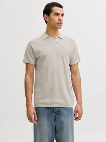 Jack & Jones Gestricktes Polo in Oatmeal