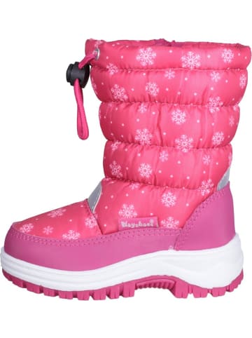 Playshoes Kinder Winterschuhe "Winter-Bootie Schneeflocken" in Pink
