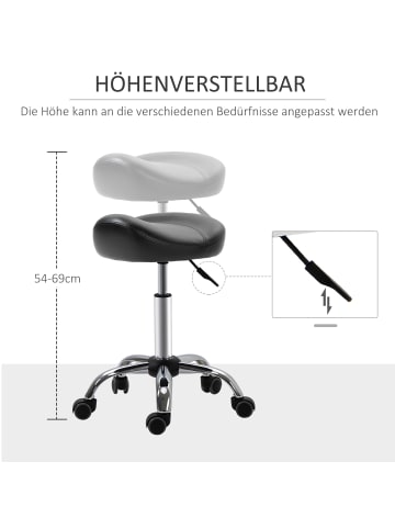 HOMCOM Rollhocker in Schwarz 48L x 48B x 69H cm
