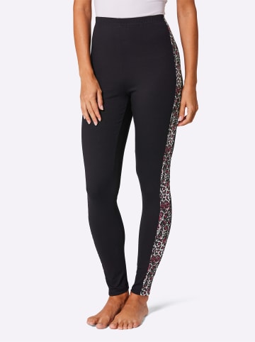 WITT WEIDEN Leggings in magenta-schwarz-bedruckt