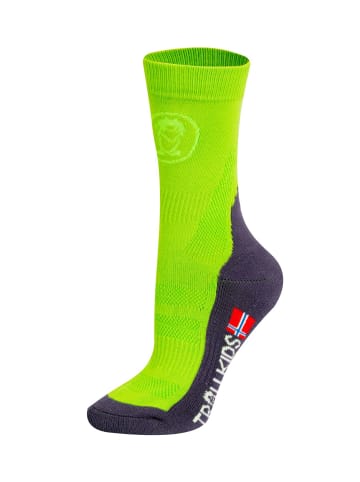 Trollkids halbhohe Wandersocken Trekking Socken "Trekking Mid Cut" in Hellgrün/Limette