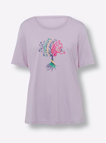 Sieh an! Kurzarmshirt in flieder-jeansblau