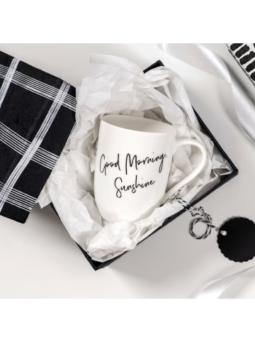 Villeroy & Boch 6er Set Becher mit Henkel 'Good Morning, Sunshine' Statement in 290 ml in weiß
