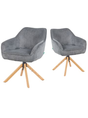 DUBI Möbel 2er-Set: Drehstuhl Mika-Luis in Creme - (B)60 x (H)82 x  (T)61 cm