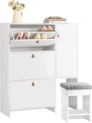 SoBuy Schuhschrank in Weiß - (B)95 x (H)113 x (T)30cm