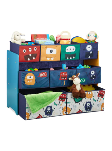 relaxdays Kinderregal "Monster" in Bunt - (B)92,5 x (H)70 x (T)30 cm