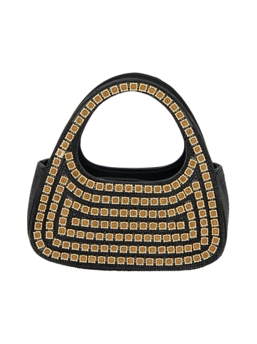faina Women Handbag in Black Gold