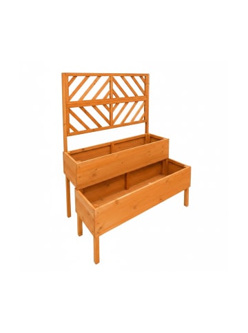relaxdays Blumenkasten mit Spalier in Orange - (B)109 x (H)135 x (T)62 cm