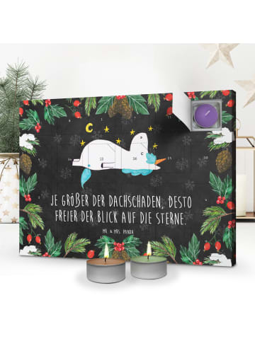 Mr. & Mrs. Panda Adventskalender Einhorn Sternenhimmel mit Spruch in Kreidetafel
