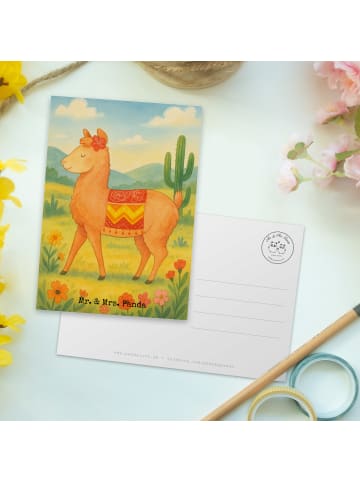 Mr. & Mrs. Panda Fotokarte Alpaka Stolz Design ohne Spruch in Weiß
