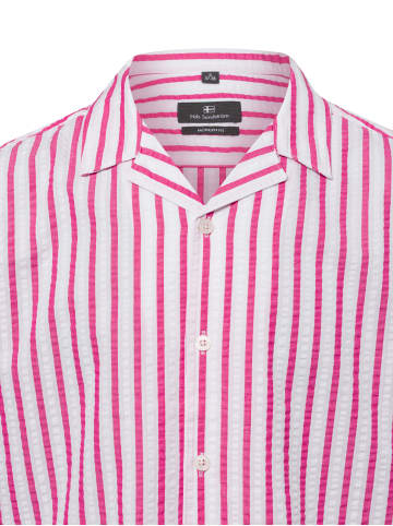 Nils Sundström Freizeithemd in himbeer weiß - 0004