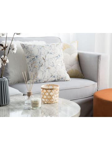 Beliani 2er-Set Dekokissen ARBOR in Beige/Silber/Blau