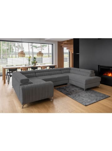 MF Design Luisa Recamiere Rechts in Charcoal -  (L) 202 x (B) 347 x (H) 92 cm