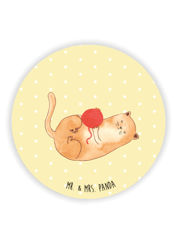 Mr. & Mrs. Panda magnet Katze Wolle ohne Spruch in Gelb Pastell