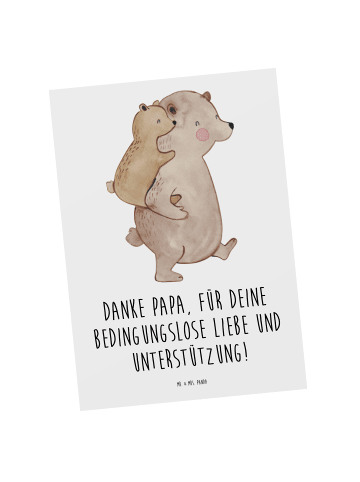 Mr. & Mrs. Panda Postkarte Danke Papa mit Spruch in Weiß