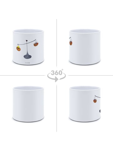 Mr. & Mrs. Panda Übertopf Sternzeichen Waage ohne Spruch in Weiß