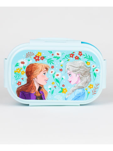 Disney Frozen Brotdose Frozen mit 2-Fach-Unterteilung & Göffel-Messer in Hellblau