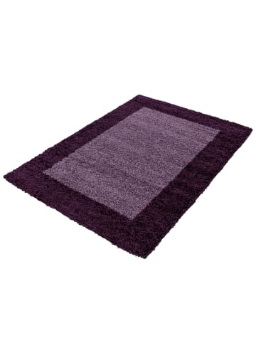 KADIMA DESIGN Teppich Hochflor einfarbig mit Bordüre Polypropylen Wohnzimmer in Violett