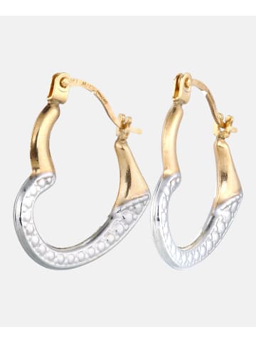 Diamant L'éternel Creolen aus 375 Gelbgold Herz-Design