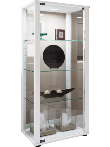 VCM  Holz Glas Stand Vitrine Sammelvitrine Kavisa M in Weiß