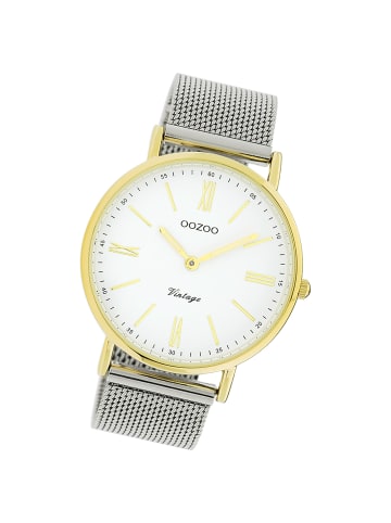 Oozoo Analog-Armbanduhr Oozoo Vintage Series silber groß (ca. 40mm)