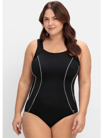 sheego Badeanzug in schwarz-weiß