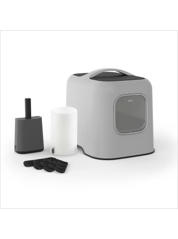 Rotho Katzentoilette mit Haube für saubere und hygienische Nutzung in Cool grey