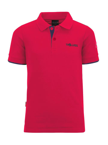 Trollkids Poloshirt "Bergen XT" in Hellrot / Blau