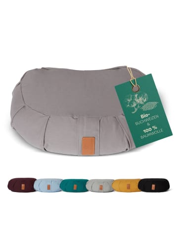 DoYourFitness Yoga-Kissen Ganesh gefüllt Buchweizen grau Halbmond grau