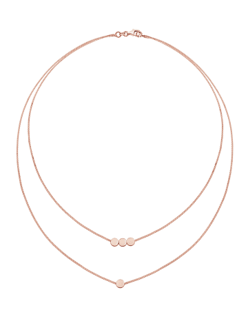 Elli Halskette 925 Sterling Silber Geo, Kreis in Rosegold