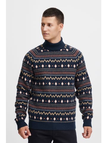 BLEND Rollkragenpullover Pullover 20716107  Cooler Rollkragenpullover mit Norweger-Optik in Blau