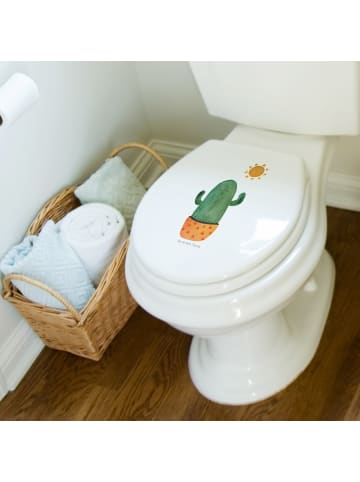 Mr. & Mrs. Panda Motiv WC Sitz Kaktus Sonne ohne Spruch in Weiß