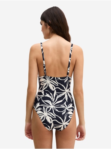 Marc O'Polo Badeanzug Abstract Floral in black/white cotton print