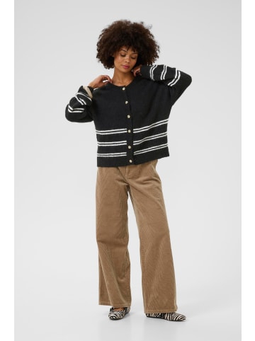 CULTURE Strickjacke CUbernie Classic fit in Black/Whitecap Stripes